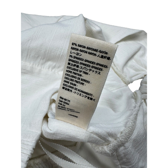 Free People Carmen One Shoulder Crop Top Size S White Tie Front Resort - Picture 8 of 9